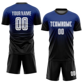 Fade Soccer Custom Jersey White-Black Royal Uniform Sublimation Fashion