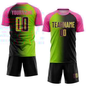 Gradient Jersey Schwarz Neon Uniform Grün-Pink Custom Fußball Mode Sublimation