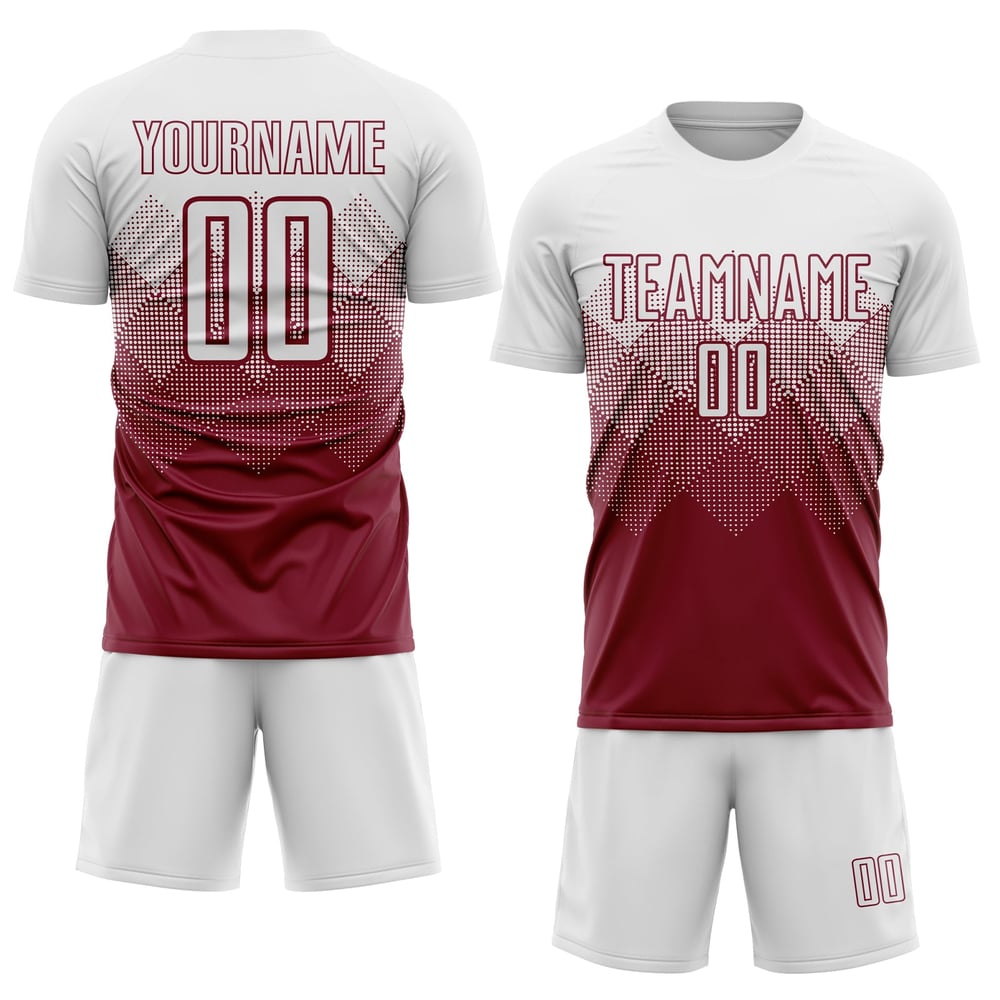 Maglia da calcio personalizzata Crimson White Sublimation