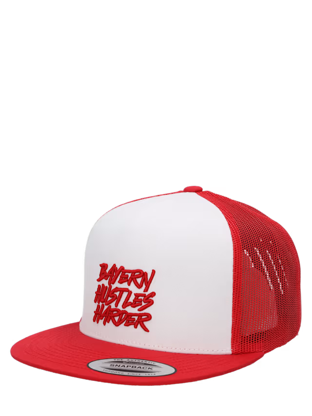 Bayern Munich Trucker Snapback Hustles Harder Cap - White