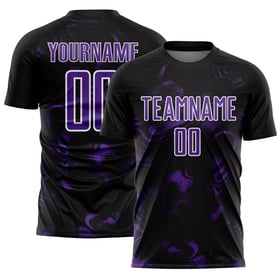 Schwarz Custom Uniform Sublimation Abstrakt Lila-Weiß Jersey Fußball Flüssigkeit