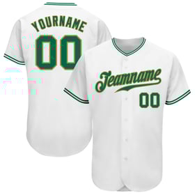 Camiseta de béisbol auténtica White Kelly personalizada dorada y verde antigua