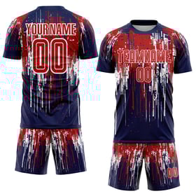 Maillot de football personnalisé à sublimation rouge royal et blanc