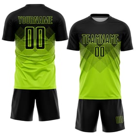 Sublimeringsuniform Fotboll Anpassad Grön Svart Jersey Neon