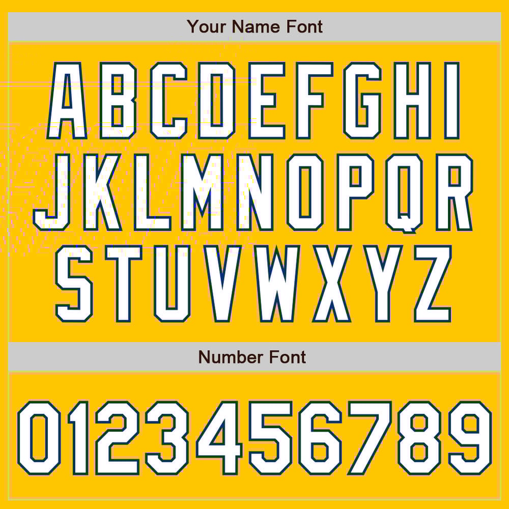 Camiseta de béisbol personalizada de rayas blancas y azules auténticas con degradado amarillo