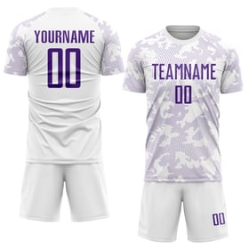 Sublimation Jersey Soccer Uniform White Purple Custom