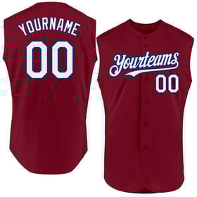 Crimson White-Royal Jersey Authentic Custom Baseball Sleeveless