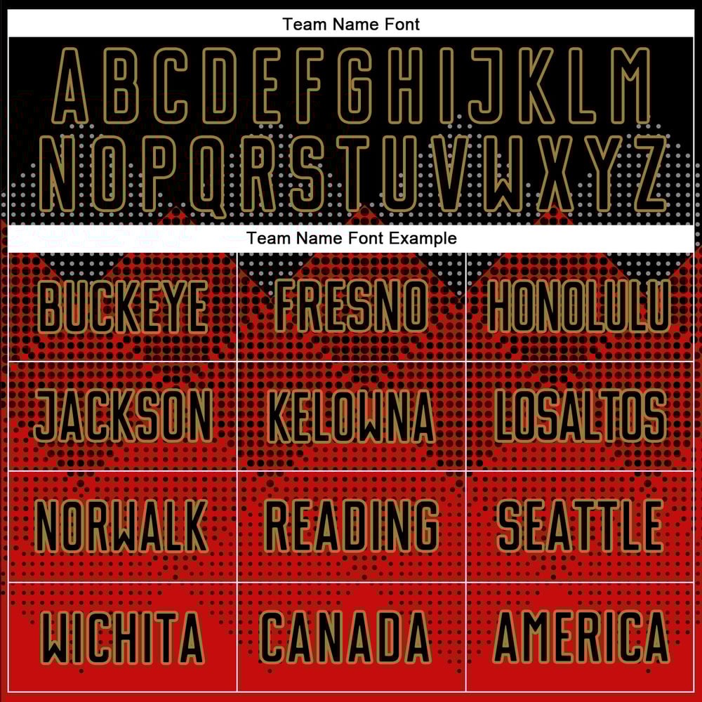 Custom Red Sublimation Uniform Jersey Gold Soccer Black-Old