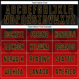 Custom Red Sublimation Uniform Jersey Gold Soccer Black-Old