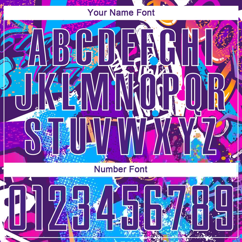 Soccer Pattern Sublimation Custom Uniform Graffiti Purple-White Jersey