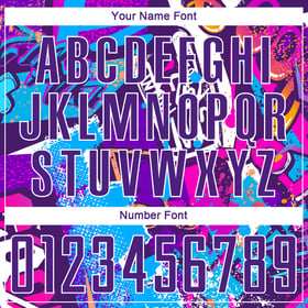 Soccer Pattern Sublimation Custom Uniform Graffiti Purple-White Jersey