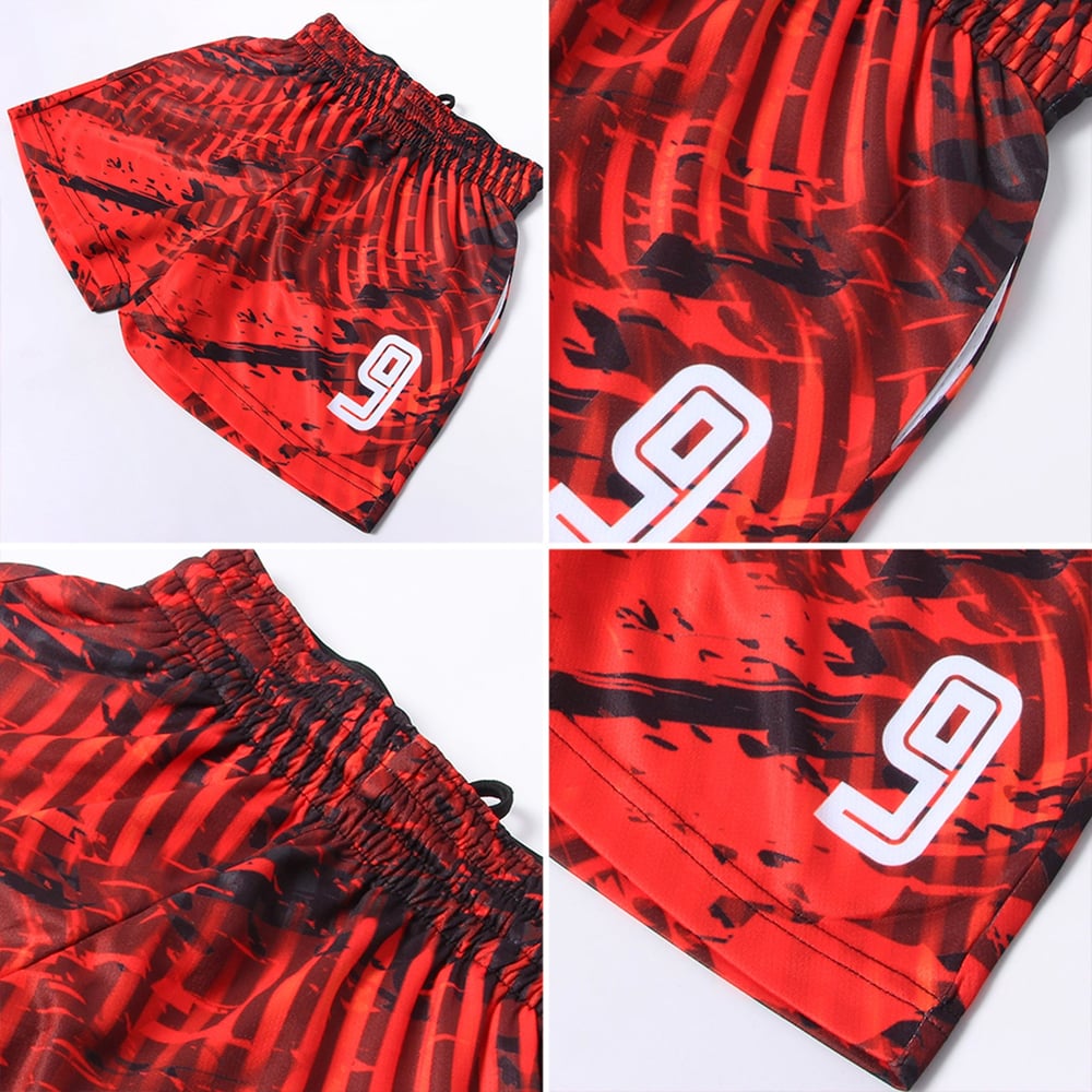Jersey Red Custom Sublimation White-Black Soccer Uniform