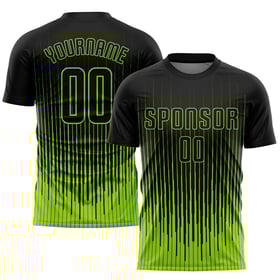 Uniform Grön Neon Jersey Sublimering Anpassad Svart Fotboll