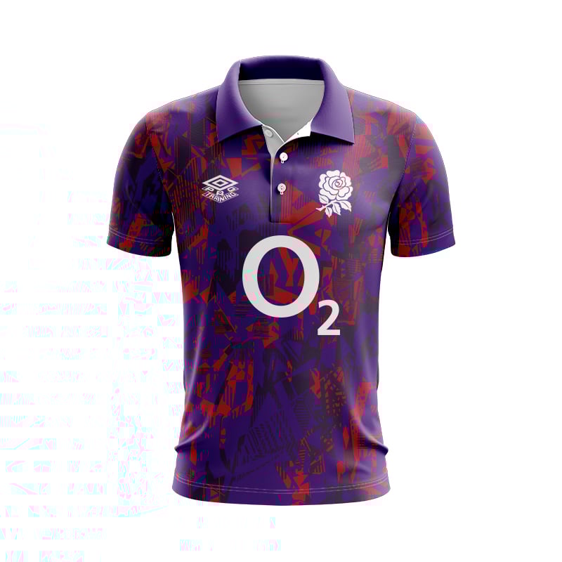 Men's England Rugby 2024/25 Third Exclusive Warm Up Polo Shirt