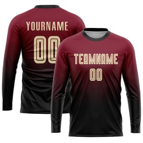 Sublimation Custom Fade Uniform Jersey Crimson Soccer Fashion Cream-Black
