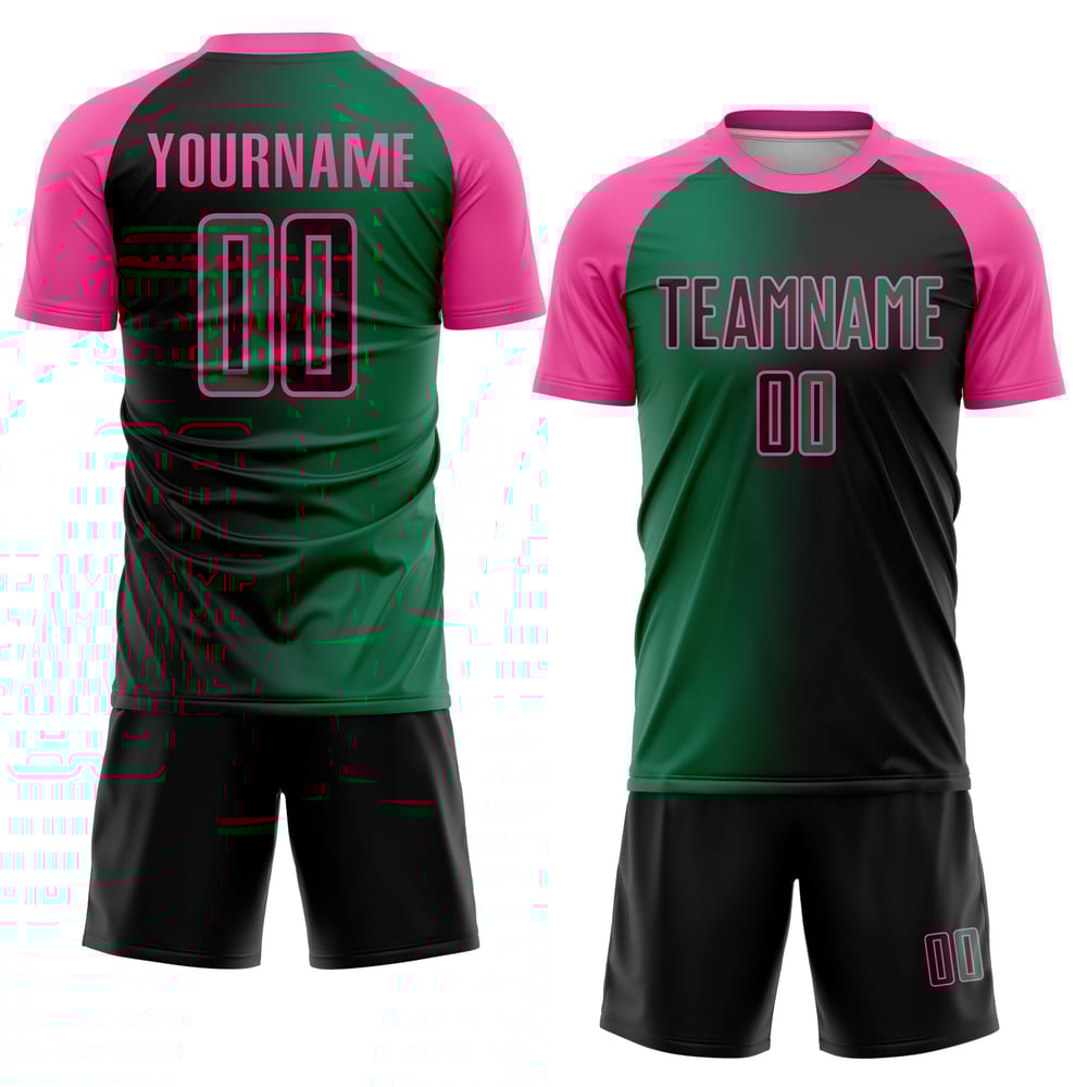 Grün-Pink Kelly Custom Sublimation Gradient Jersey Schwarz Uniform Mode Fußball