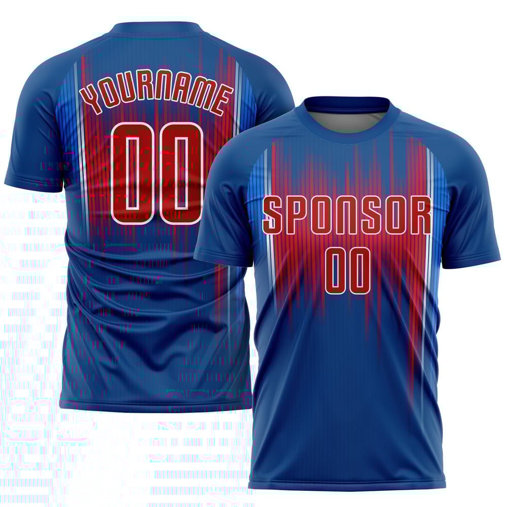 Red-White Soccer Royal Custom Uniform Sublimation Jersey