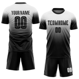 Soccer Fade Jersey White Sublimation Black Uniform Custom Fashion