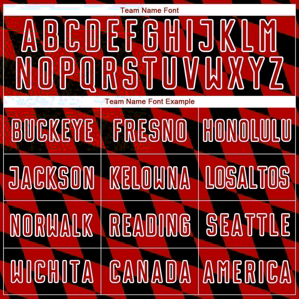 Black Print Soccer Custom Rhombus Sublimation Red-White Uniform Jersey