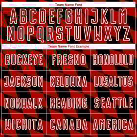 Black Print Soccer Custom Rhombus Sublimation Red-White Uniform Jersey