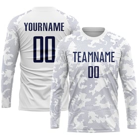 Sublimation Uniform Navy Soccer Jersey White Custom