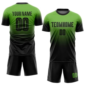 Fade Custom Jersey Fashion Sublimation Soccer Neon Green Uniform Black