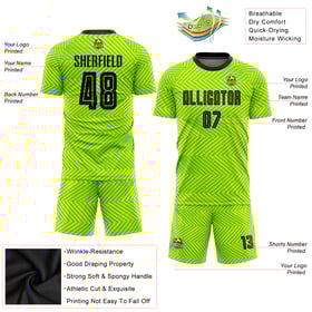 Soccer Black Jersey Neon Uniform Sublimation Custom Green