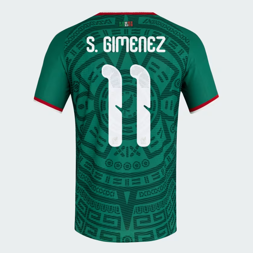 Men's Mexico 2026 Home Authentic World Cup Shirt S. GIMENEZ #11