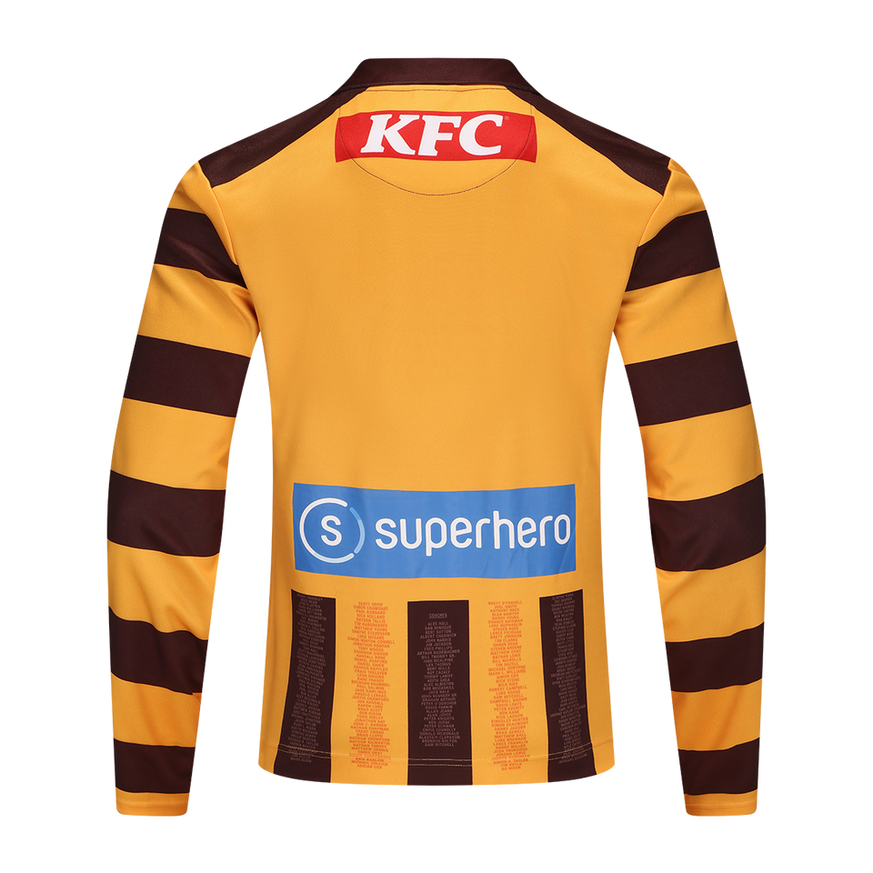 Men's Hawthorn Hawks 2025 Home Long Sleeve Centenary Guernsey