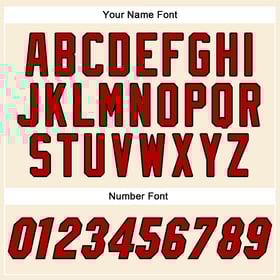 Camiseta de béisbol auténtica color rojo y negro, color crema y personalizada.