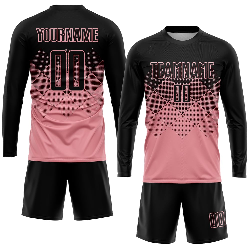 Medium Custom Soccer Jersey Uniform Sublimation Black Pink