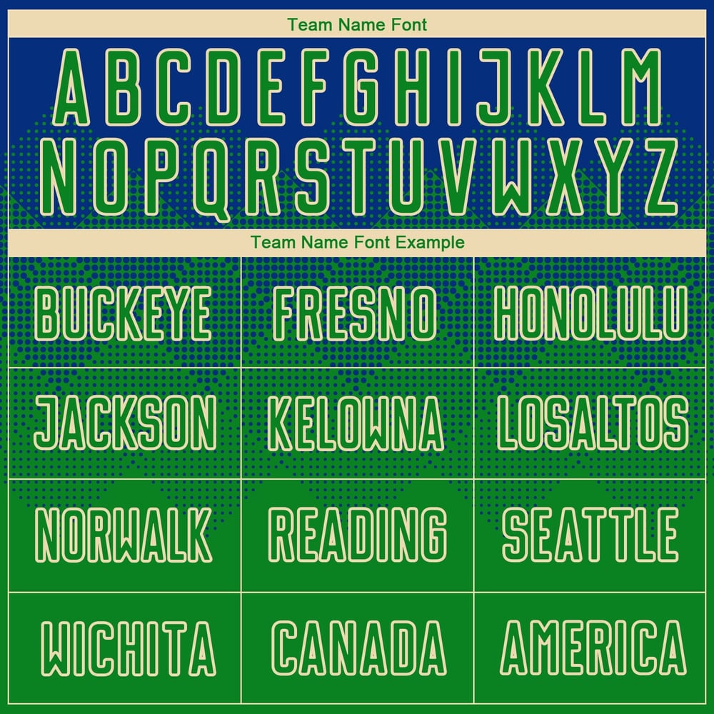 Royal Sublimation Soccer Uniform Jersey Green-Cream Custom Keely