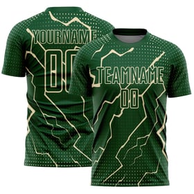 Maglia da calcio personalizzata Lightning con stampa sublimatica uniforme verde crema