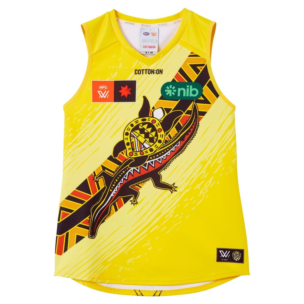 Men's Richmond Tigers 2024 Third AFLW S9 Retail Indigenous Guernsey
