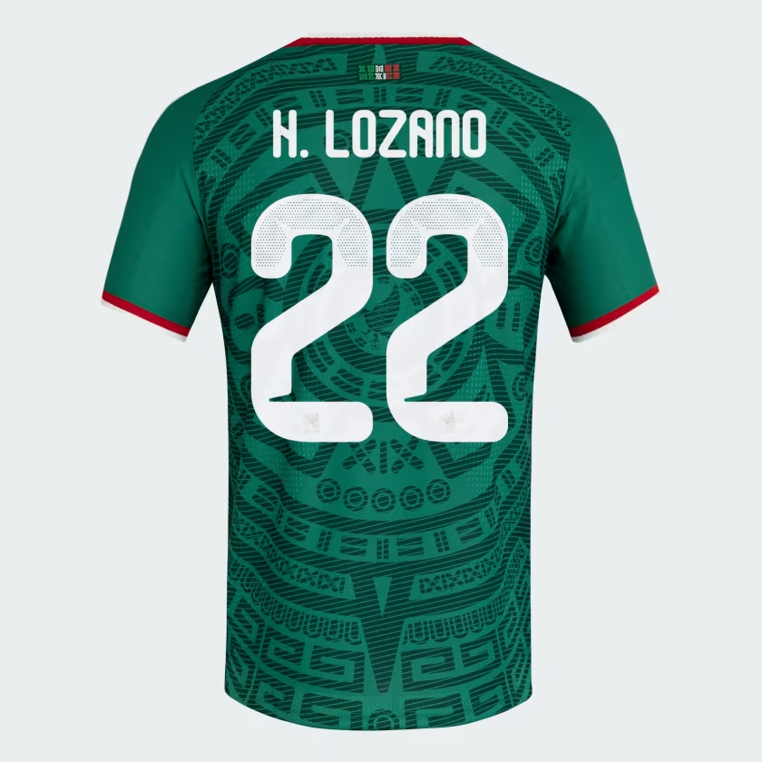 Kid's Mexico 2026 Home Authentic World Cup Shirt H. LOZANO #22