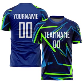 Soccer Sublimation White-Neon Custom Green Uniform Jersey Royal