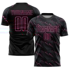 Camiseta personalizada de fútbol, uniforme de sublimación, rosa y negro