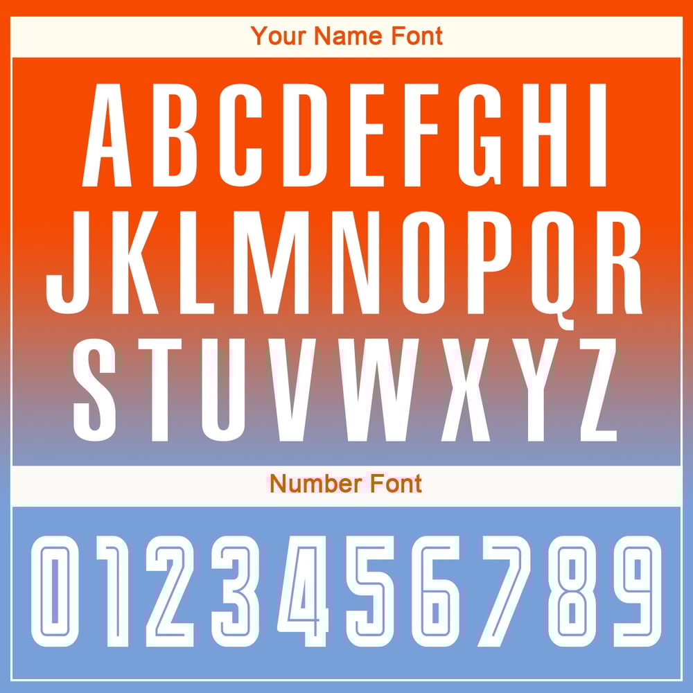 Orange Jersey Custom Uniform Soccer Fashion Sublimation Fade Sleeve White-Light Blue Long