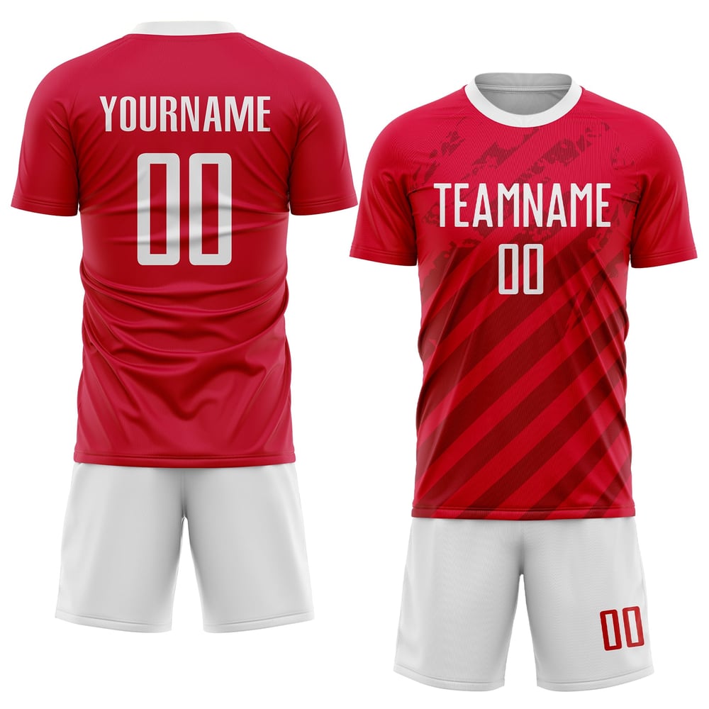 Jersey Sublimation Custom White Uniform Soccer Red