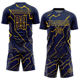 Camiseta de fútbol personalizada con sublimación de Lightning en amarillo marino