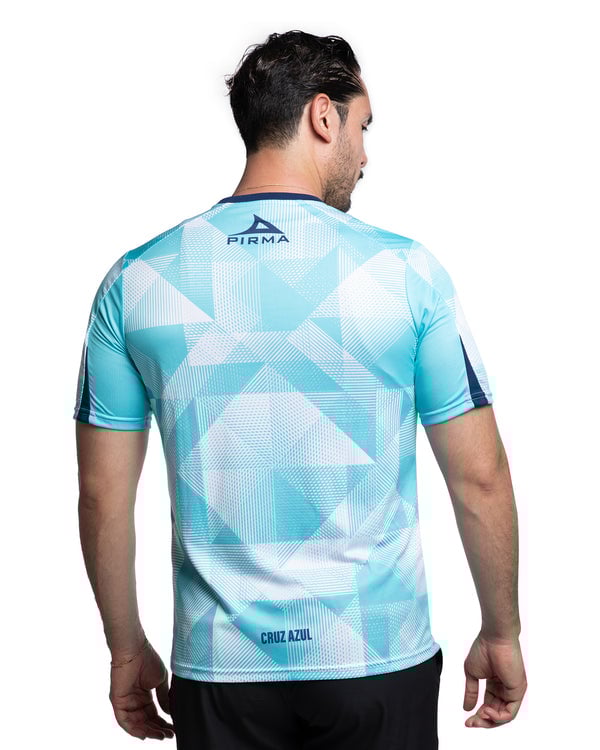 Damen Cruz Azul 2025/26 Drittes Aufwärmshirt – Türkis/Weiß
