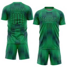 Camiseta de fútbol Kelly Green con formas geométricas personalizadas, sublimación negra