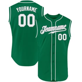 Authentic Day Green Kelly Custom Jersey Sleeveless White-Gray Baseball Patricks St