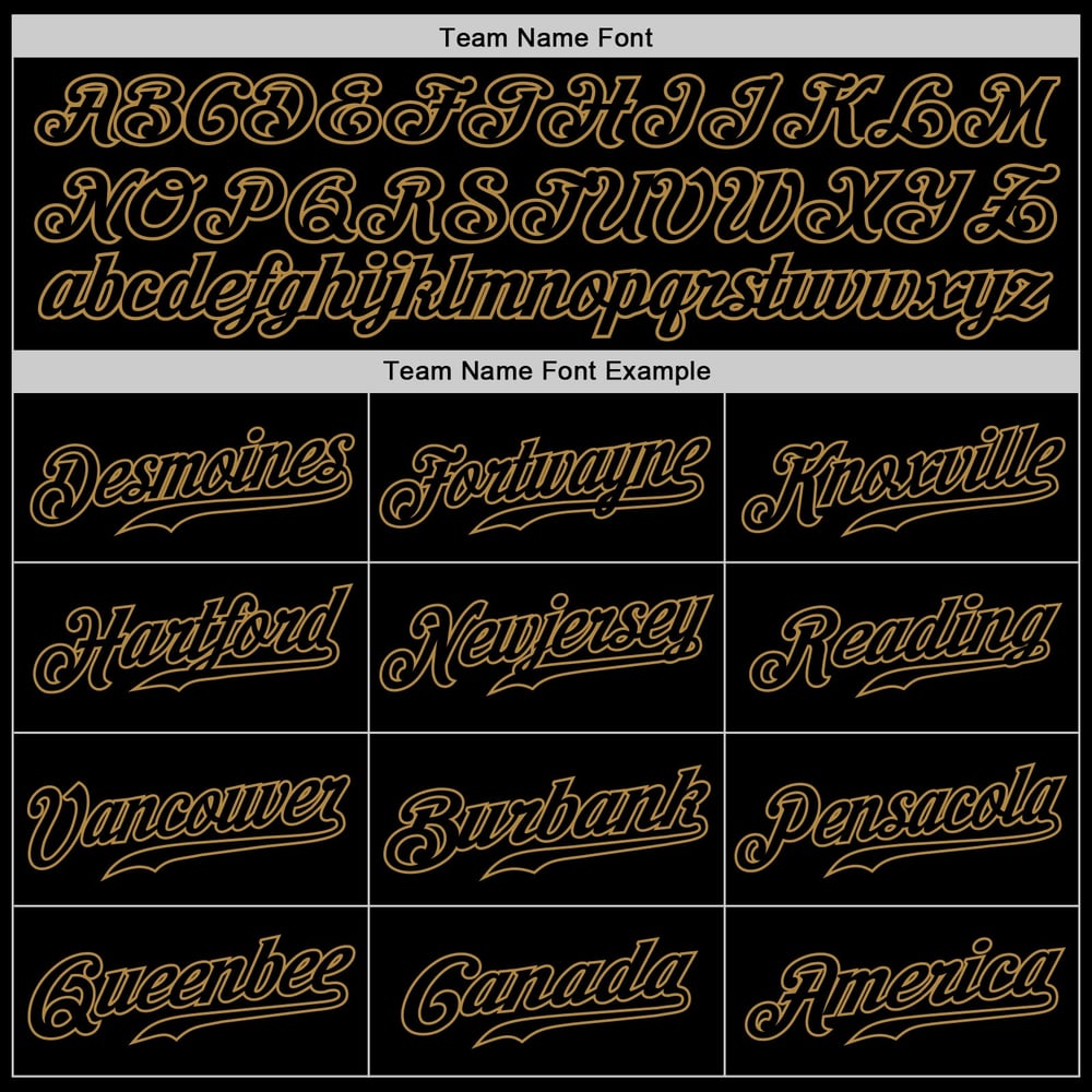 Camiseta de béisbol auténtica personalizada negra dorada negra antigua