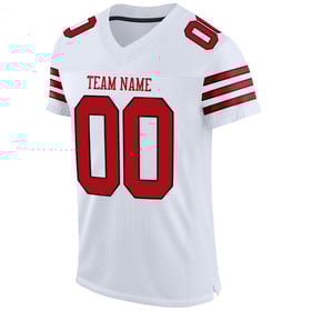 Football Authentic Custom Jersey Red-Black Mesh White