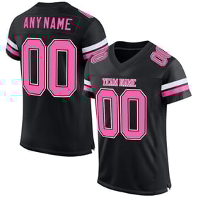 Black Jersey Football Mesh Pink-White Custom Authentic