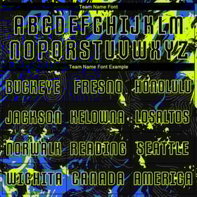 Black Jersey Green-Royal Soccer Neon Uniform Sublimation Custom Black