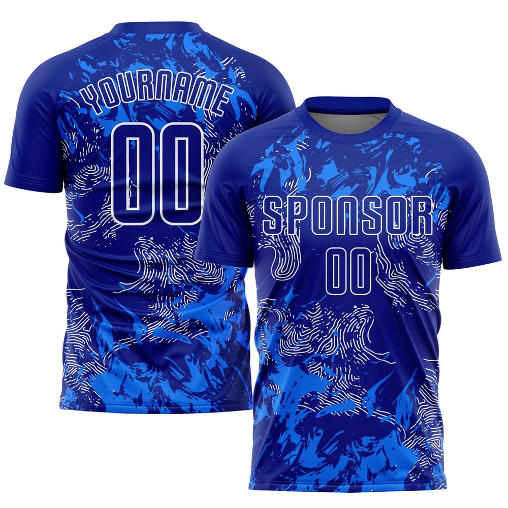 Sublimation Custom Uniform Royal Soccer Royal-White Jersey