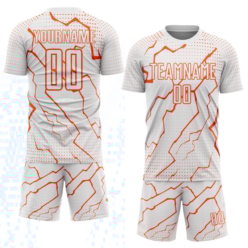 Maglia sportiva da calcio personalizzata arancione sublimata Lightning
