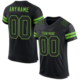 Football Green Black-Neon Mesh Custom Jersey Authentic Black